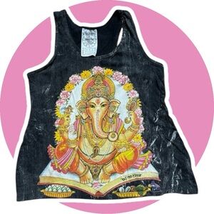 No Time // Ganesh Hindu Deity // Acid Wash // Graphic Tank Top